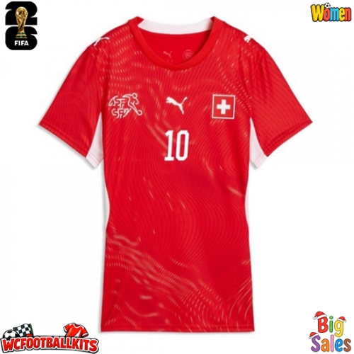 Switzerland Granit Xhaka #10 Replica Home Stadium Shirt for Women World Cup 2026 Short Sleeve